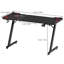 Black Gaming Desk LED Light Computer With Headphone Hook and Cup Holder Home Office Desk-2042088413