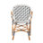 Botir Rattan Arm Chair in Blue/White/Brown