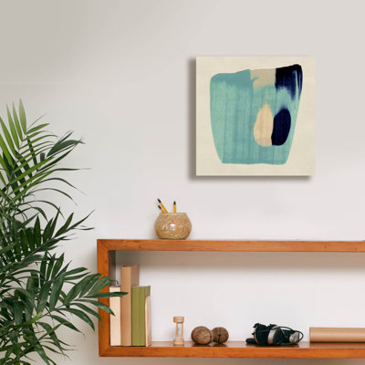 «Teal Swipe 1» par Emma Caroline, art mural sur toile, 12 po x 12 po