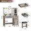 Coiffeuse d'angle avec grand miroir à DEL-1547084579