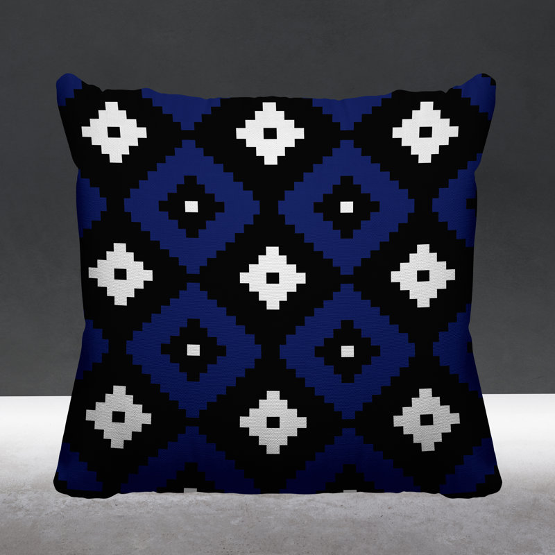 Coussin intérieur / extérieur Nosi, L 15 po x H 15 po, Bleu marine