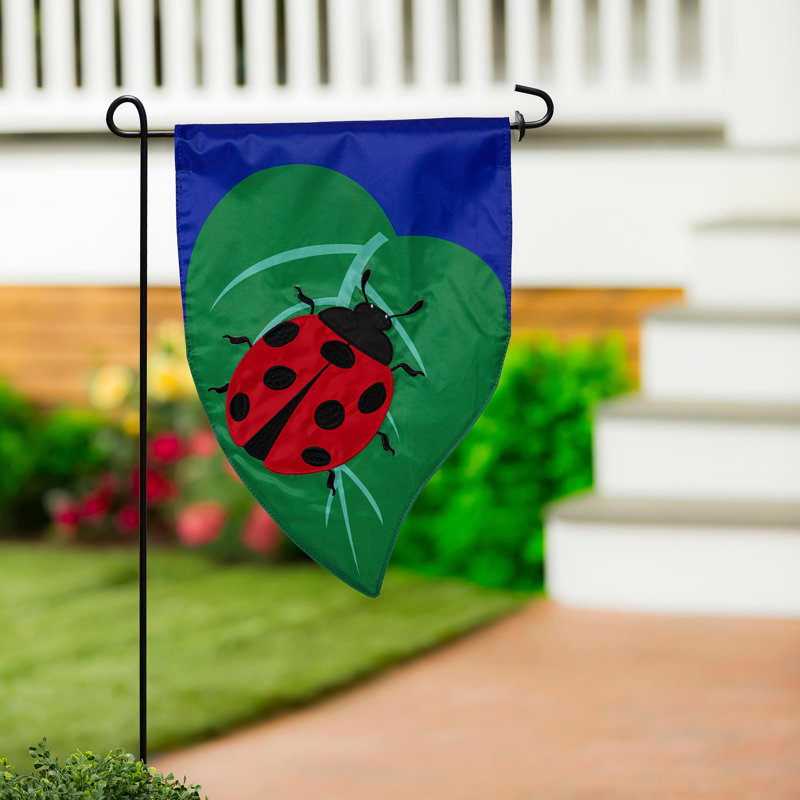 Ladybug Basic Applique Garden Flag