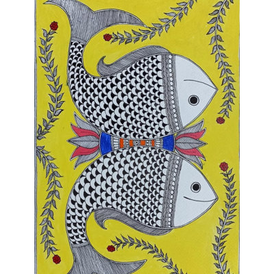 Réflexion du poisson | Acrylique sur papier | Par Abhilasha Raut