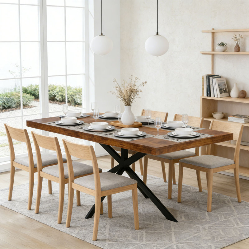 Extendable Dining Room Table for 4 6 8, 55"-70.9" Kitchen Table Rectangle Wood, Expandable Dining Table with Hidden Storage, Space Saving Farmhouse Kitchen Table for Kitchen Dining Living Room