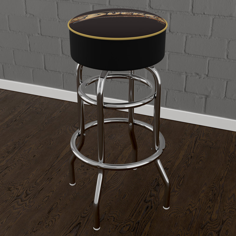 Swivel Upholstered Counter Stool with Metal Frame