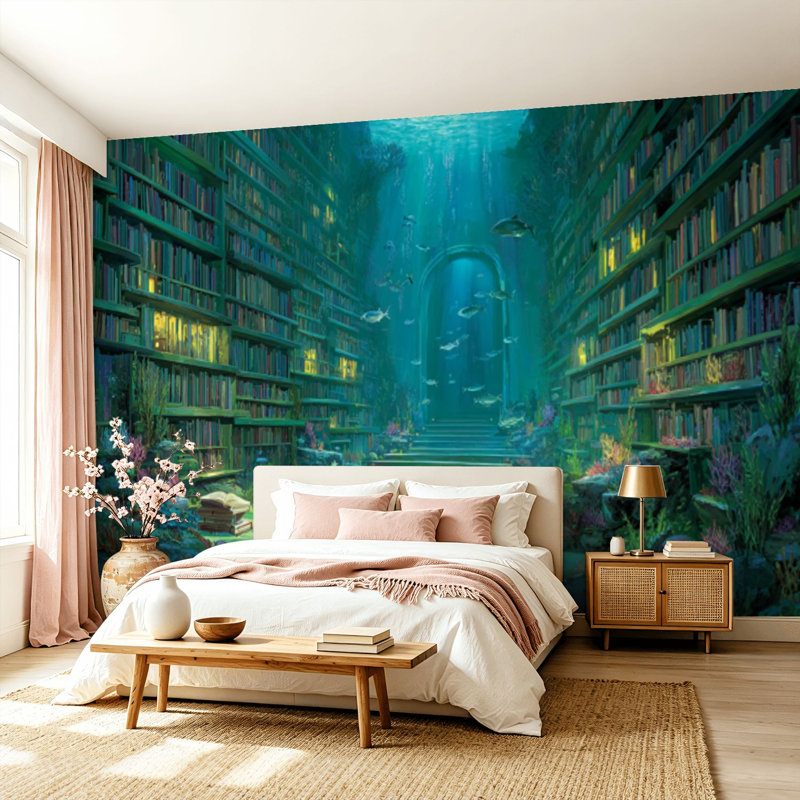 Murale de papier peint autocollant Peel and Stick Serene Underwater, 99.6" L x 144" W