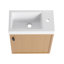 Meuble-lavabo mural avec lavabo en résine, porte simple à fermeture douce, panneau de fibres à densité moyenne (emballage KD)