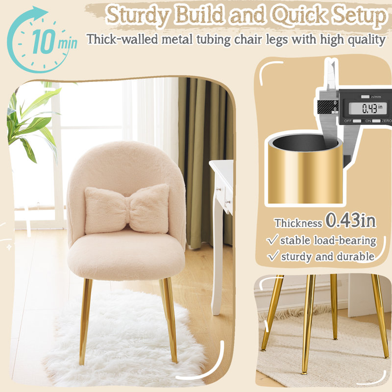 21.26'' W Make-Up Chair, Beige