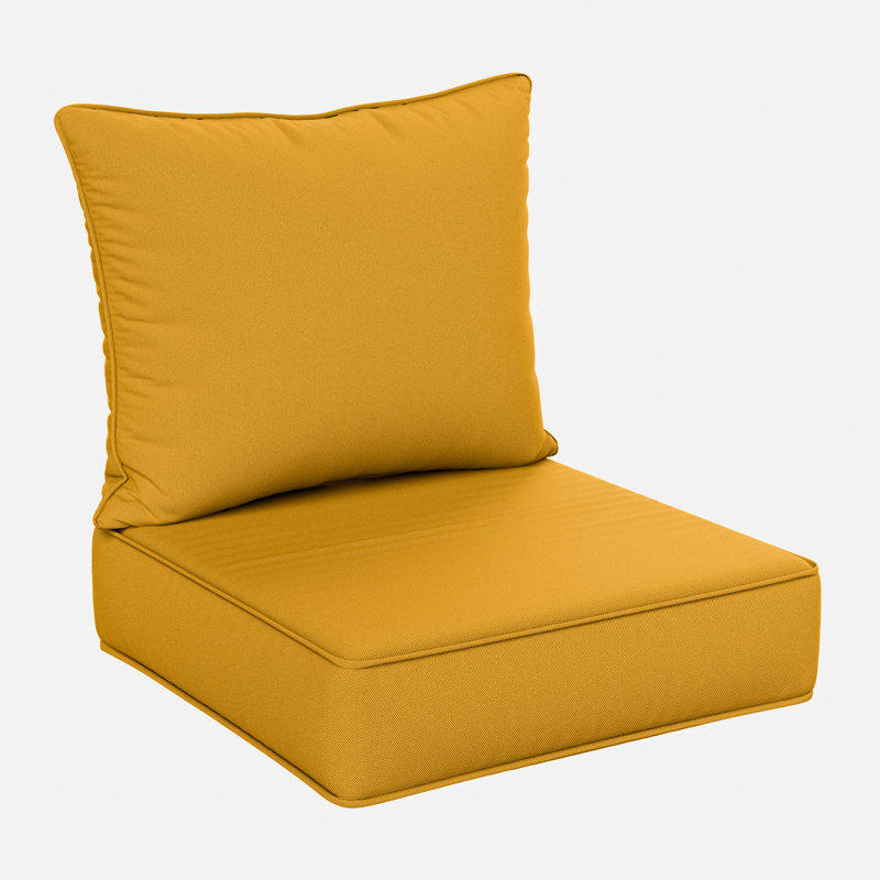 Wynee 24"W X 24"D Outdoor Cushions 6.5'' Deep Seating Cushion Set Indoor and Outdoor Seat / Back Cushion, Only Cushions
