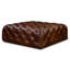 Pouf Turin de 40,5 po en cuir italien pleine fleur véritable-536683133