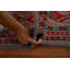 Tapis unique en laine noué à la main 9 pi 9 po x 14 pi 2 po nouvel âge en rouge / gris / jaune