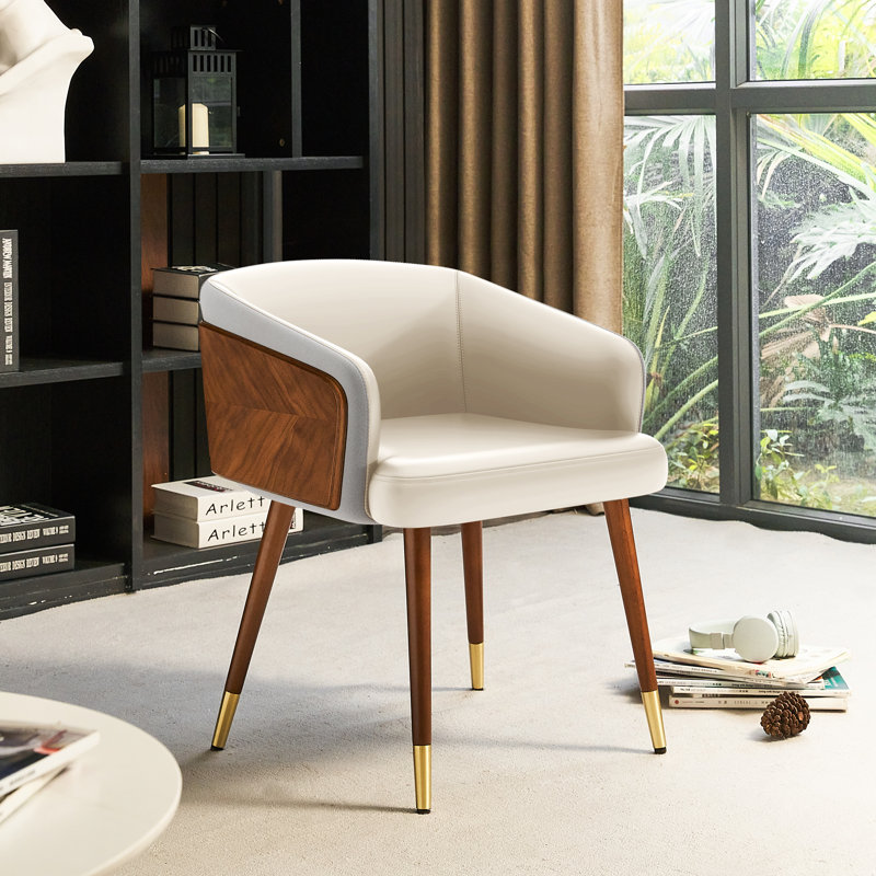 Chaise rembourrée Enrico, Crème