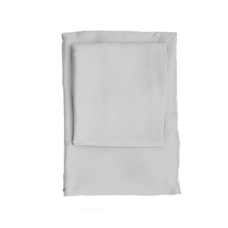 210 Thread Count 100% Cotton Fitted Sheet, Light Gray, Full/Double