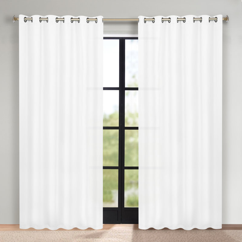 Paire de rideaux obscurcissant avec œillets Millendon, Blanc neige, L 70 po x L 108 po