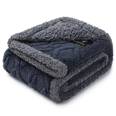 Waterproof Pet Blanket, Liquid Pee Proof Dog Blankets for Sofa Bed Couch, Reversible Sherpa Fleece Furniture Protector Cover for Small Medium Large Dogs Cats