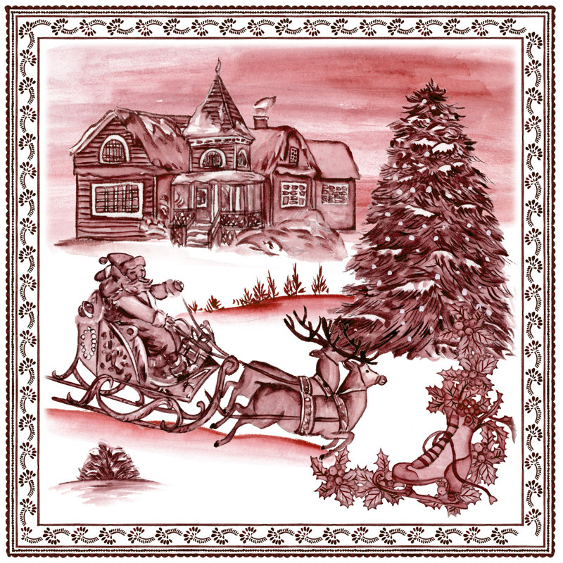 Christmas Wonderland Toile IV by Melissa Wang - Wrapped Canvas Painting, 122cm H x 122cm W