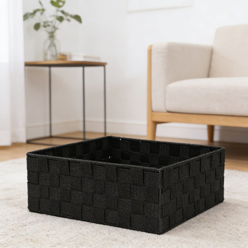 Ensemble de 6 paniers de rangement tissés empilables en tissu avec cadre en métal pour tiroir, placard, étagère, chambre de bébé et bureau