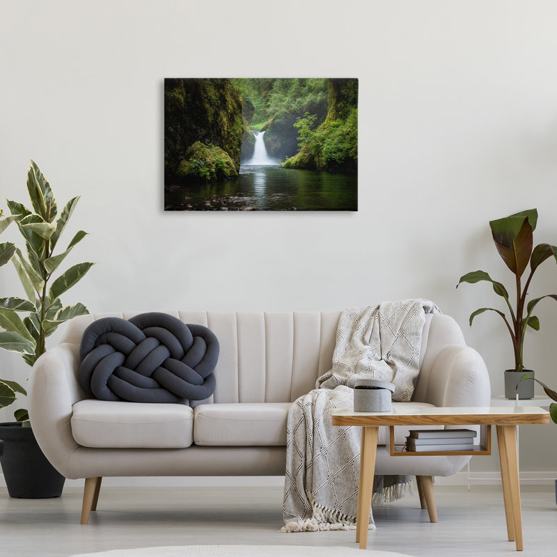 Art mural sur toile Peaceful Waterfall Creek par Richard Wong, H 20 po x l 30 po