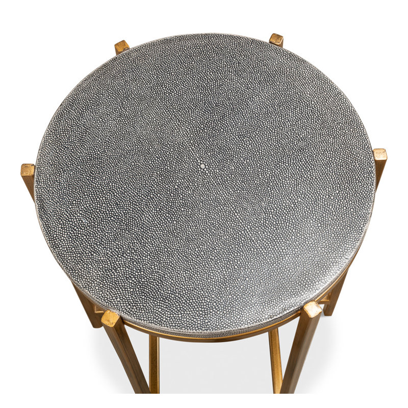 Shagreen End Table, Gray