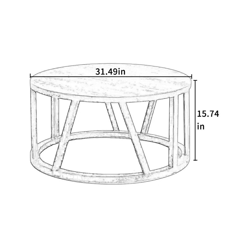 Table basse Minimalist, H 15,74 po x L 31,49 po x l 31,49 po