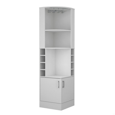8-Bottle 2-Shelf Bar Cabinet