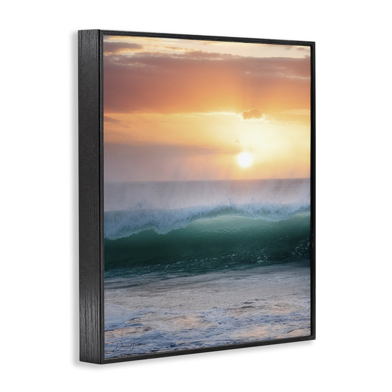 Breaking Sea Wave, estampe numérique encadrée par Dennis Frates, Giclée encadrée noir minuit, H 14 po x l 11 po