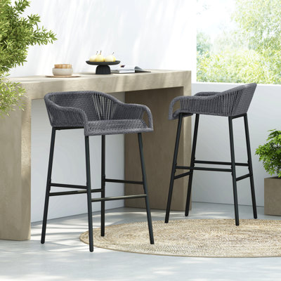 Outdoor Patio Rope Barstool (Set Of 2) by Dovecove