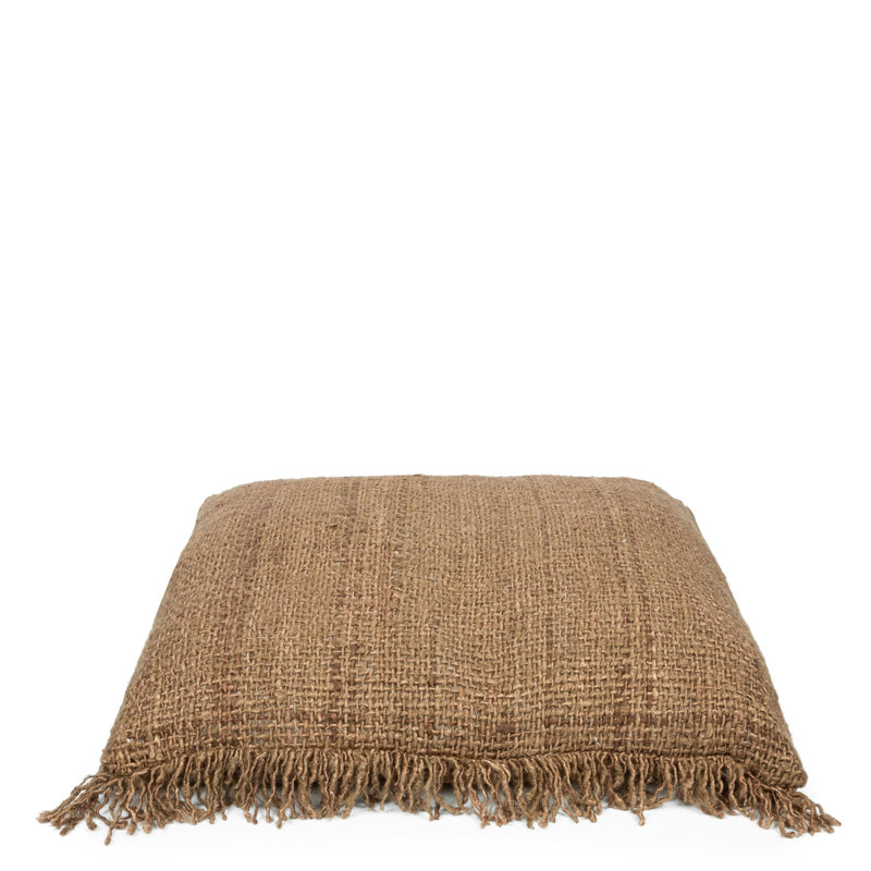 Square Cushion Cover, 60cm H x 60cm W x 10cm D, Brown