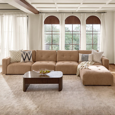 Esme 163" Modern Oversized Modular Sectional Sofa with Chenille Fabric and Memory Foam Cushions