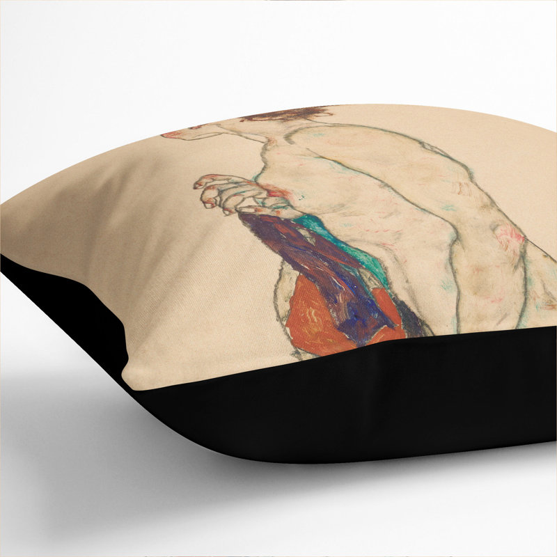 Square Cushion, 40cm H x 40cm W x 15cm D, Black