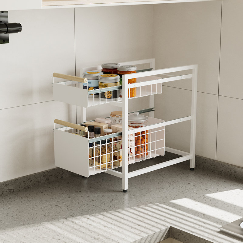 Spice Rack, White, 42cm H x 39cm W x 24.5cm D