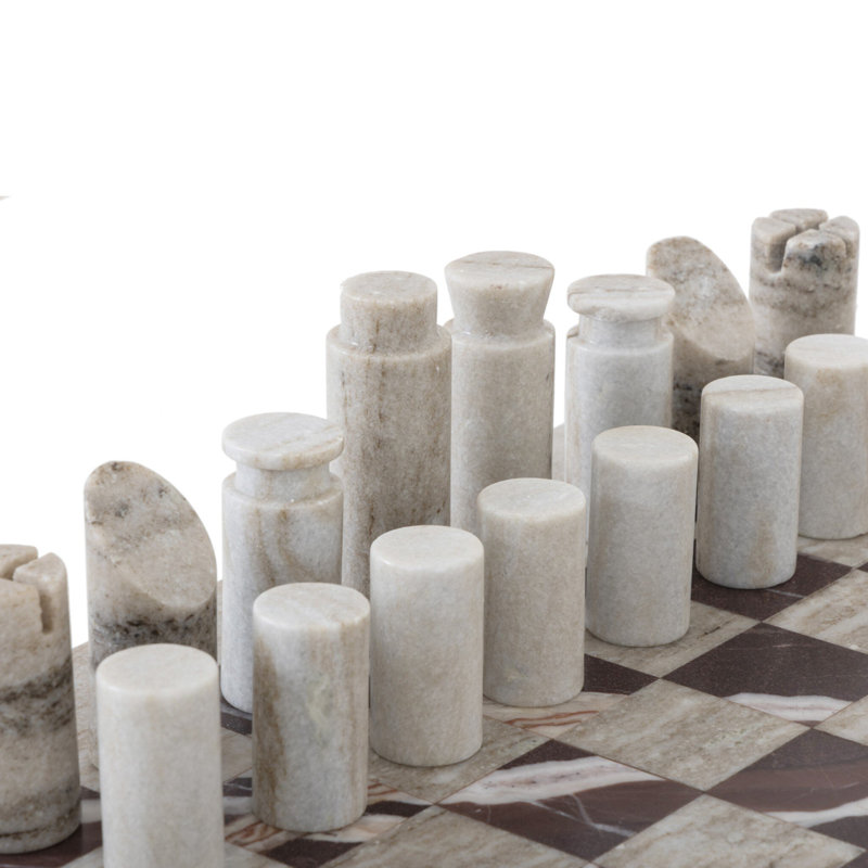 Stone Chess Set-Antique White Marble