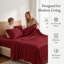 Ensemble de draps en coton 4 pièces pour lit Queen Size, draps respirants et rafraîchissants, literie douce inspirée des hôtels, draps de luxe bordeaux avec poches profondes de 40 cm, infroissables et faciles d'entretien-135803606-135803612