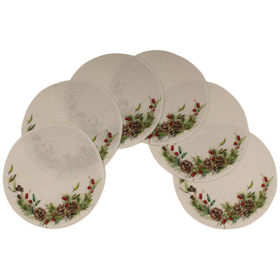Juiliana 100% Polyester Solid Colour Round Placemat