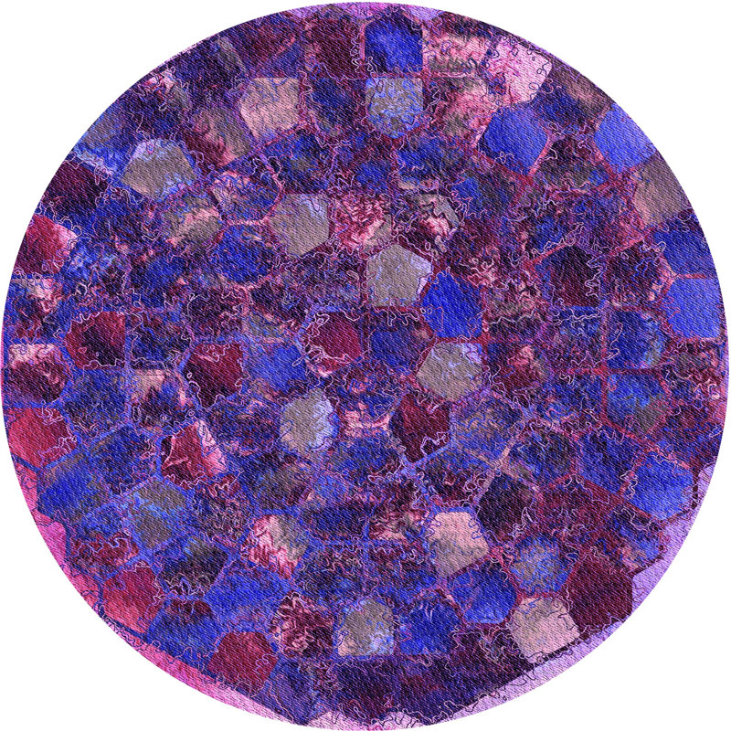 Abstract Indoor Rug, Round 7'