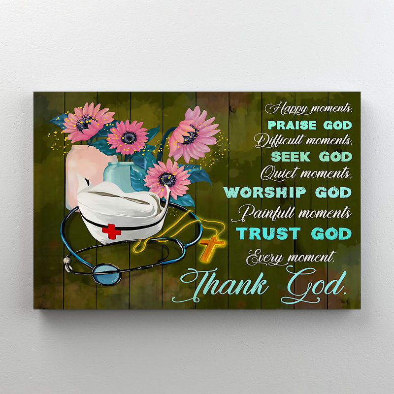 «Nurse's Prayer» par Flowers and Tools - Art textuel sur toile tendue, H 24 po x l 36 po x P 2 po
