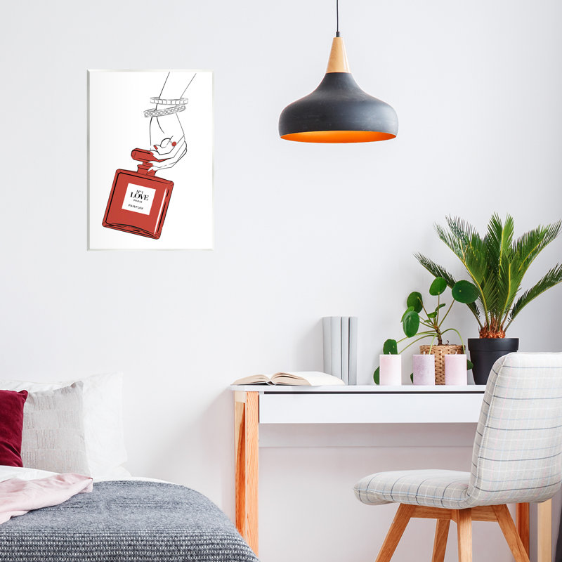 «Red Perfume In Hand», plaque murale par Martina Pavlova, H 15 po x l 10 po