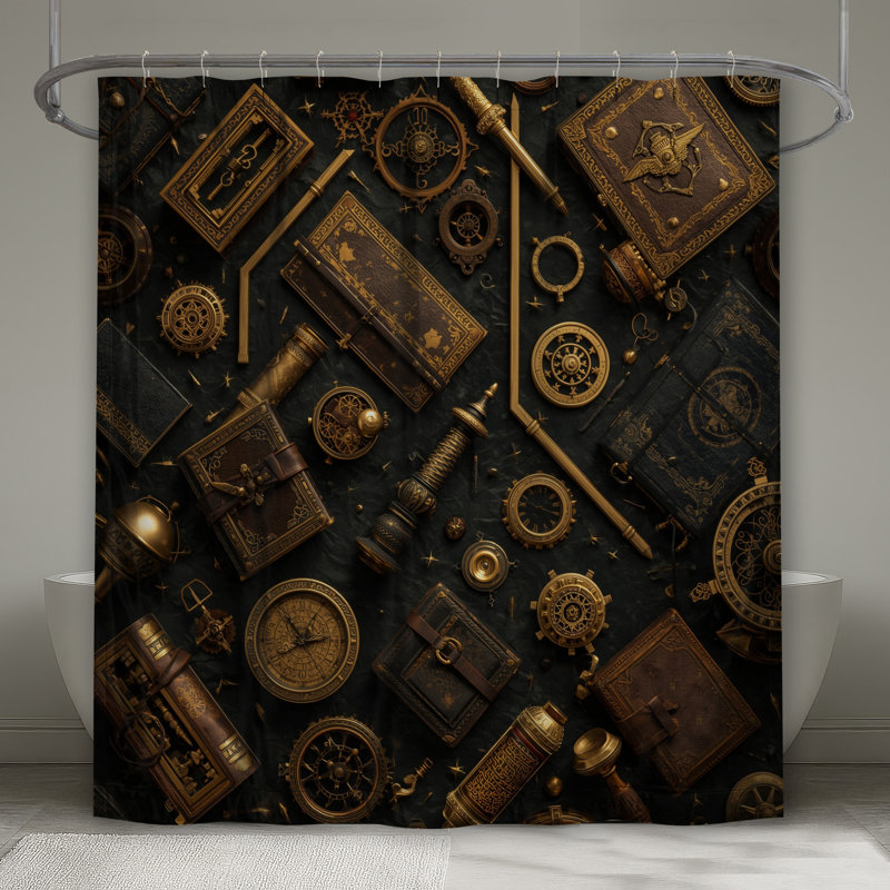 Rideaux de douche Steampunk, L 70 po x H 72 po
