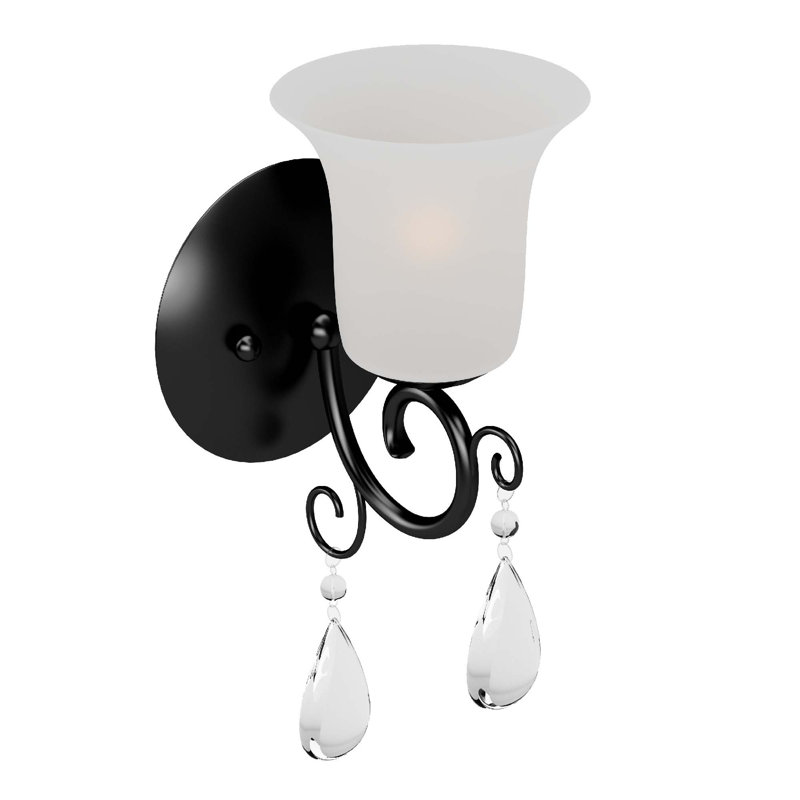Ava 1-Light Indoor Foundry Bronze Vanity Wall Armed Sconce or Wall Mount with Frosted Glass Bell Shade
