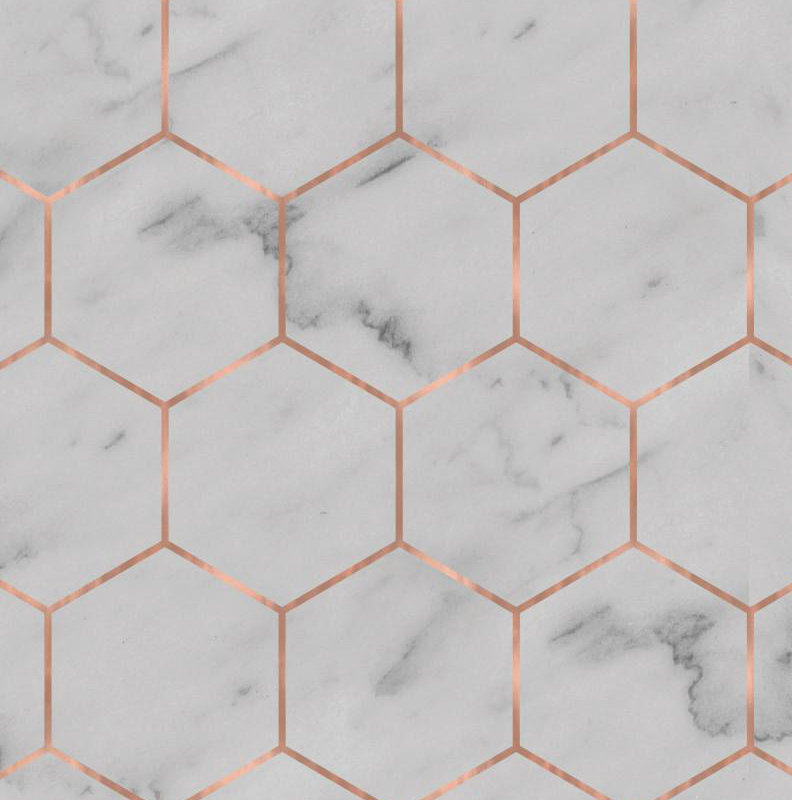 Marble Hexagon Vinyl Wallpaper Roll by Jamie Graney