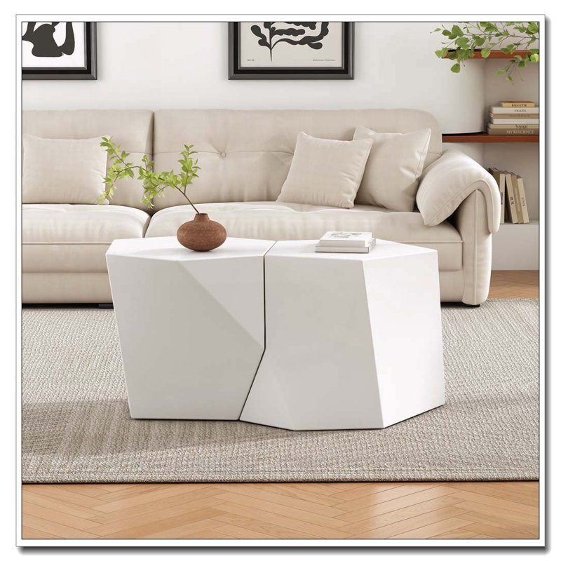 Ensemble de tables basses, Blanc