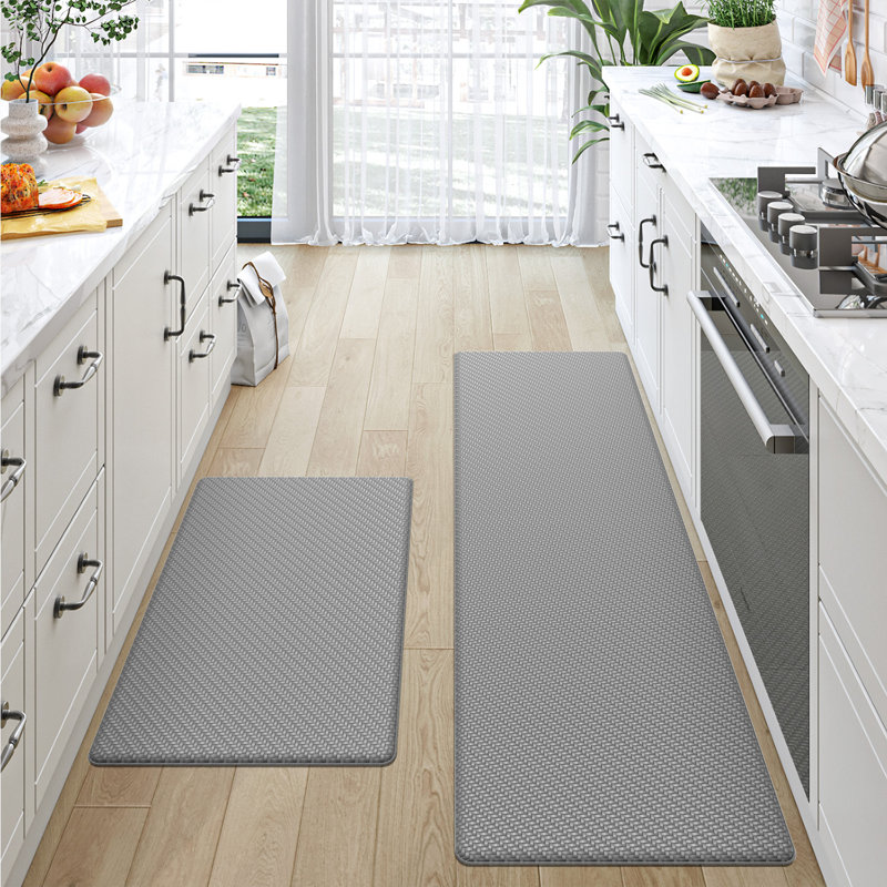 Ensemble de tapis de cuisine anti-fatigue antidérapant, Gray