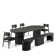 Transformer Table Extendable Round Dining Set - Table + Bench + 4 Chairs + Sideboard(Panel Storage Unit) - 2 To 10 People - Smoked Hickory