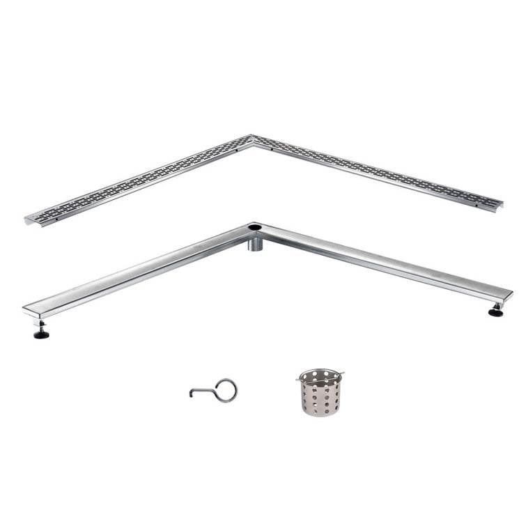 Rio Orinoco River Series Wall Corner Stainless Steel Floor Shower Drain 