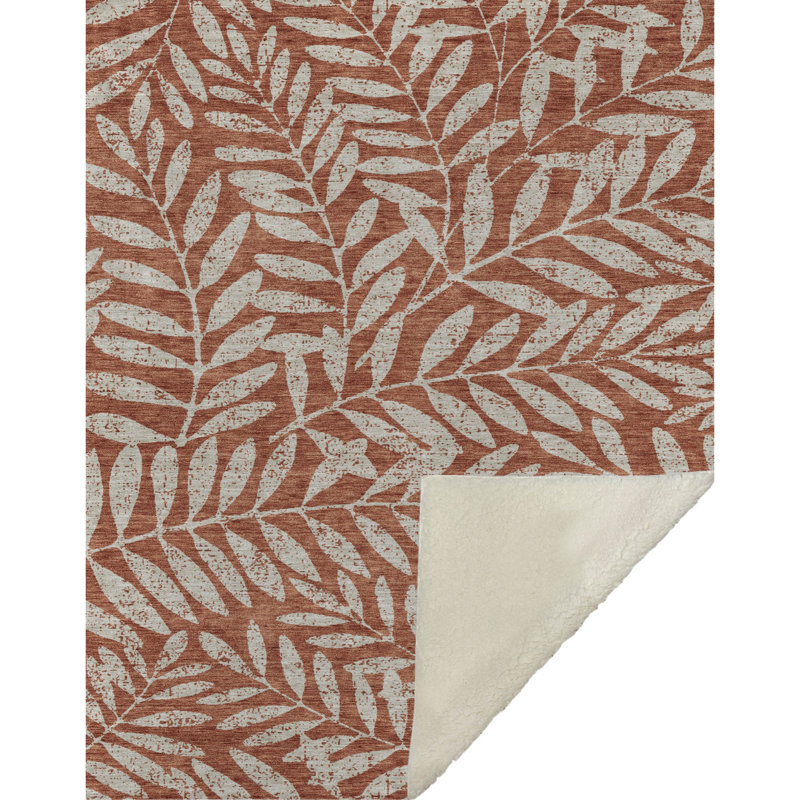 Jeté floral Sherpa ASB899 Addison, Paprika, Motif floral