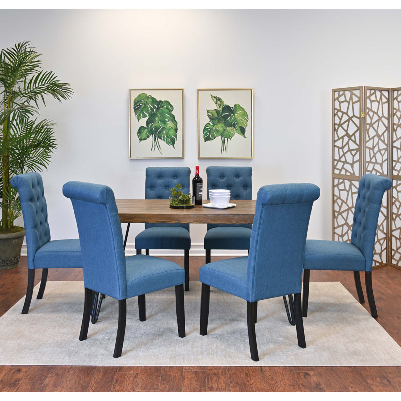 Ensemble de salle à manger 7 pièces Ashford, table de salle à manger en épingle à cheveux avec 6 chaises, 4 options de couleurs