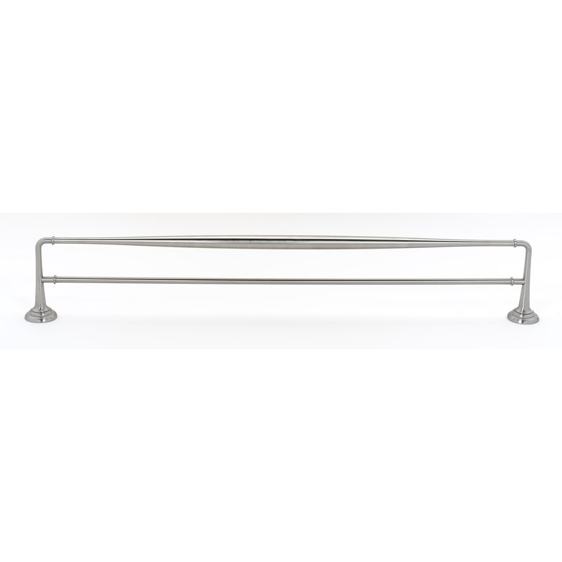 Porte-serviettes mural double 32 po Charlies, Nickel satiné, H 0,75 po x l 26 po x P 5,31 po