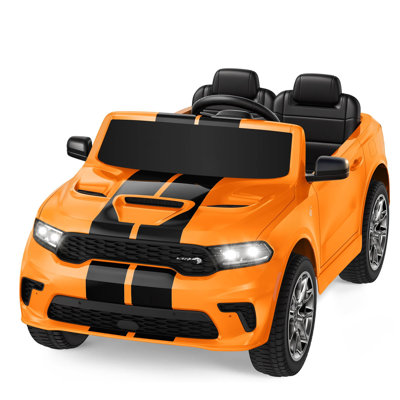 Dodge 24V Ride On Truck For Kids, voiture électrique licenciée 2 places avec télécommande parentale 2,4 G et moteur 200 W x 2, orange