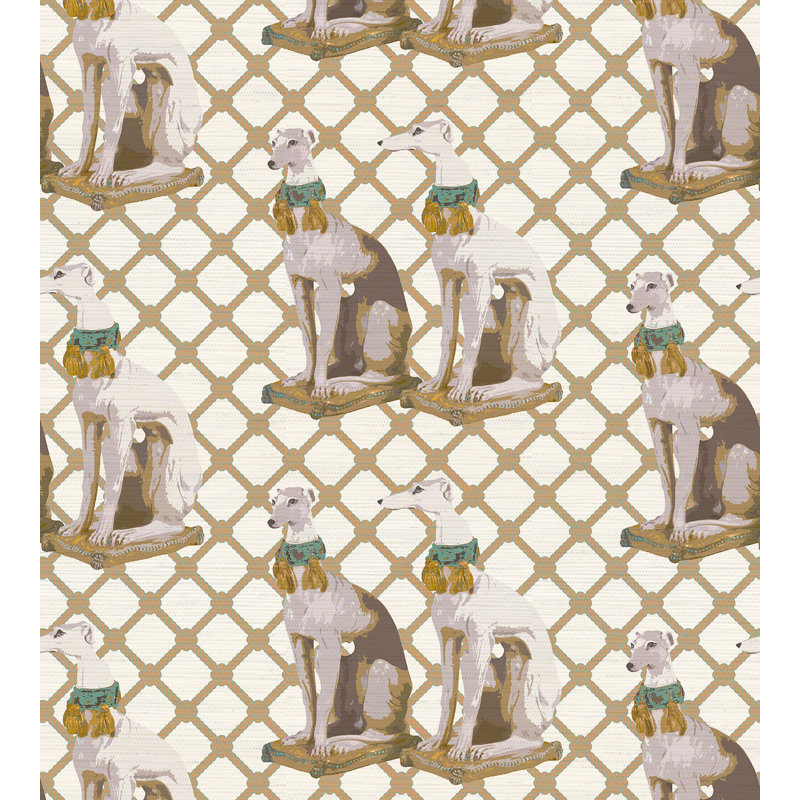 Regency Moderne Geometric Metallic Wallpaper Roll, Brown