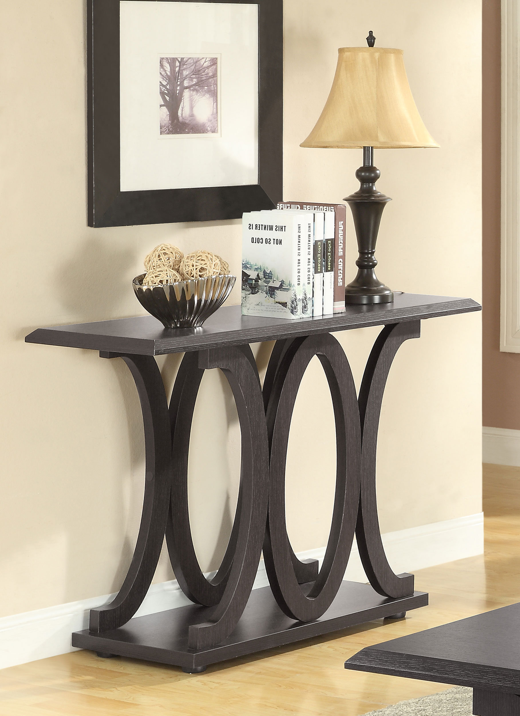 Mercer41 Shelly Engineered Wood Entryway Console Table Cappuccino ...